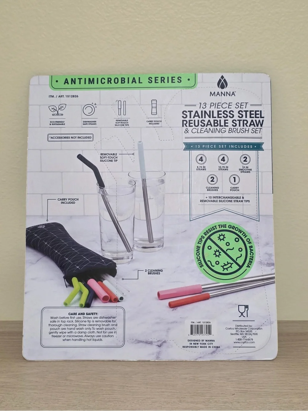 Anna Stainless Steel Reusable Straws - Multi-Color (13 Piece Set)